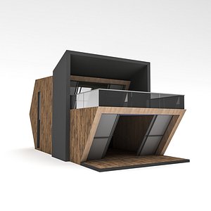 3D bungalow tiny house Low-poly 3D model