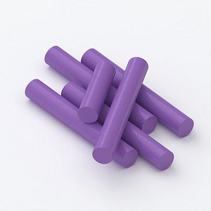 purple Chalk Sticks 3D