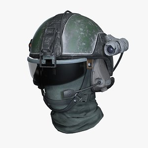 Tactical Pilot Helmet Realistic Game Ready Model