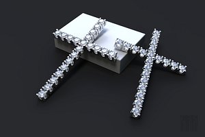 jewelry cross stones 3D model