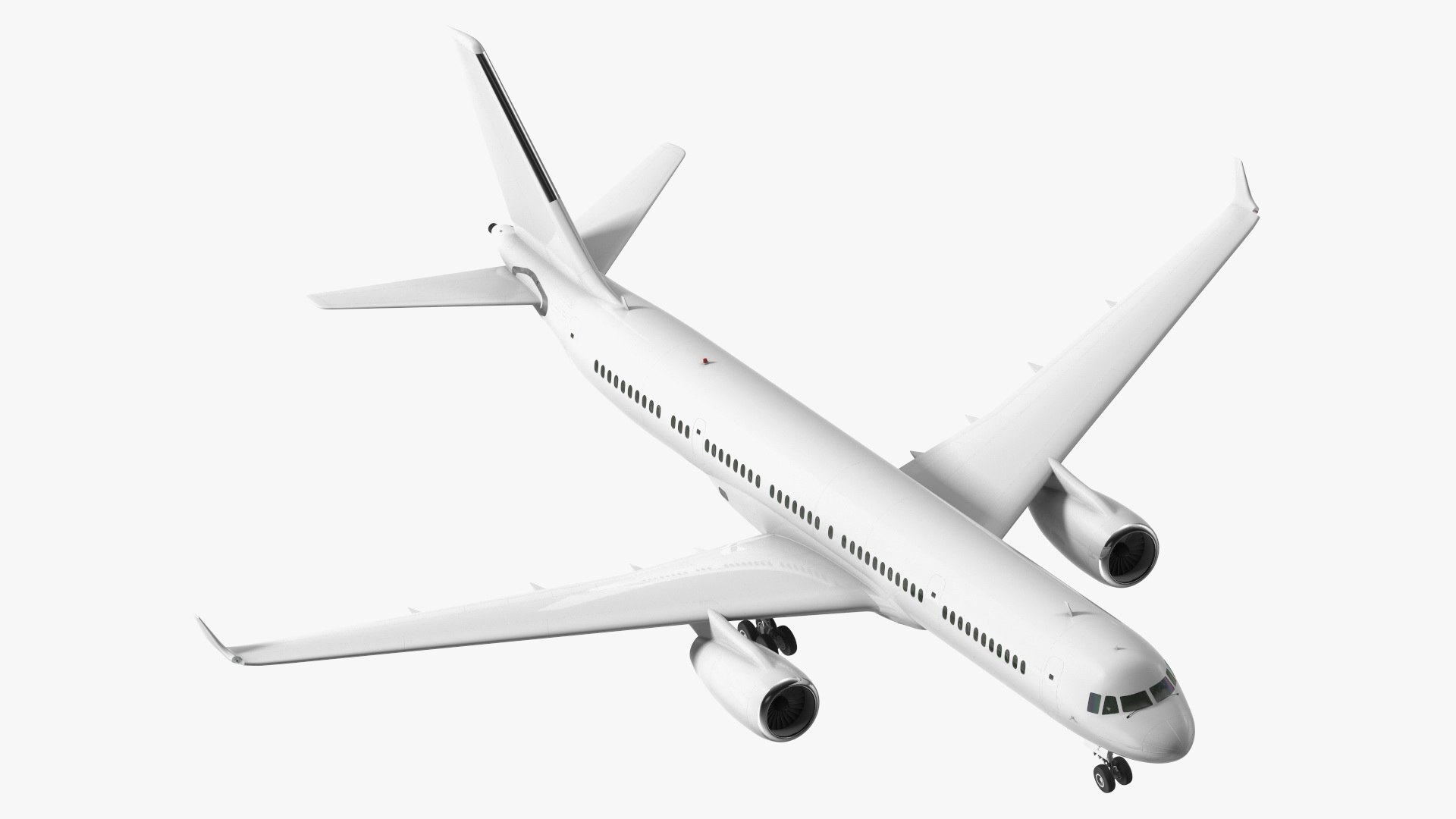 Narrow-Body Jet Airliner Blank Livery Rigged 3D model preview