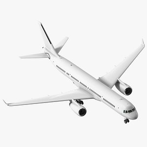 Narrow-Body Jet Airliner Blank Livery Rigged