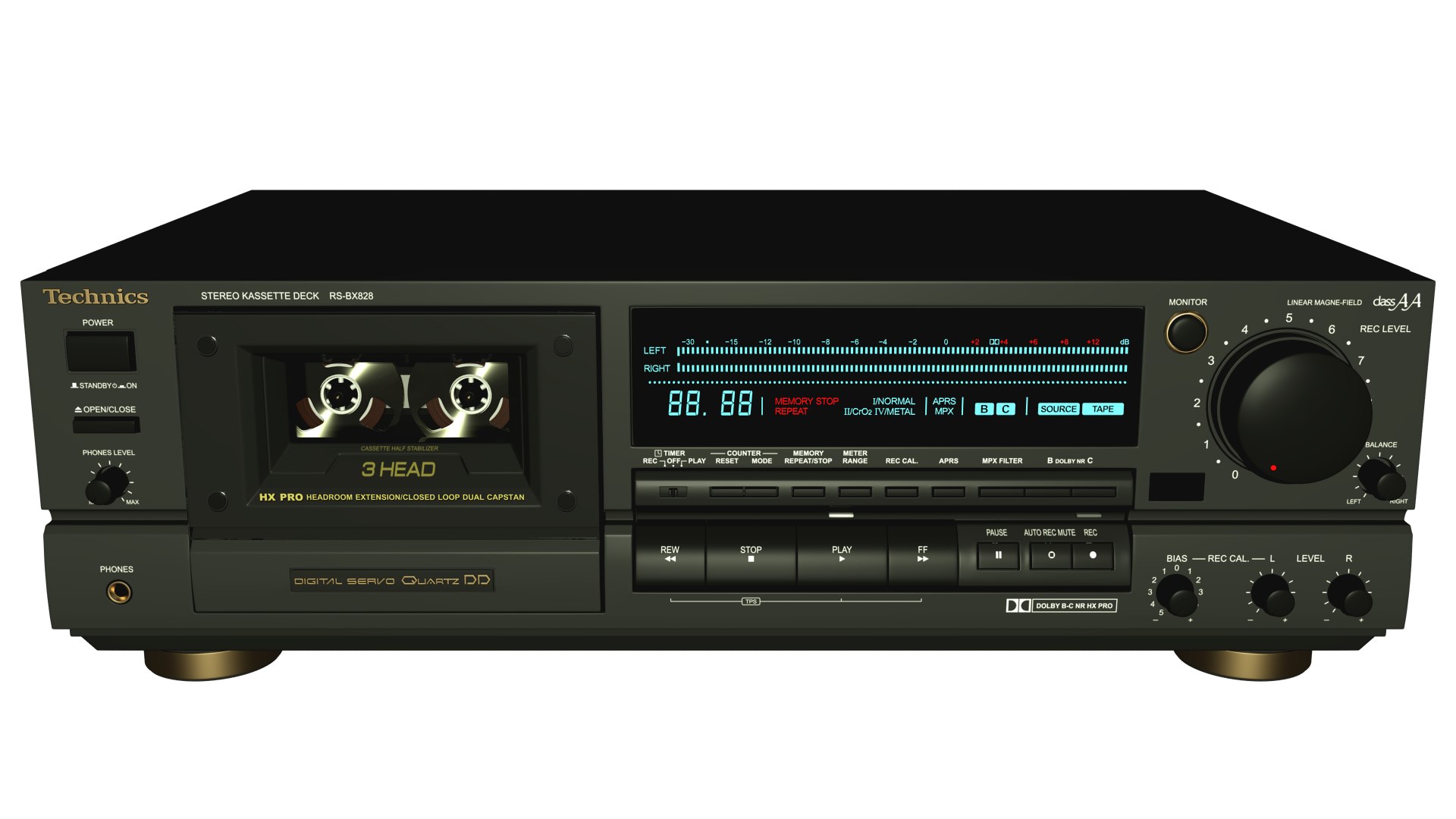 Cassette Deck Technics RS-BX828 3D Model - TurboSquid 2186472