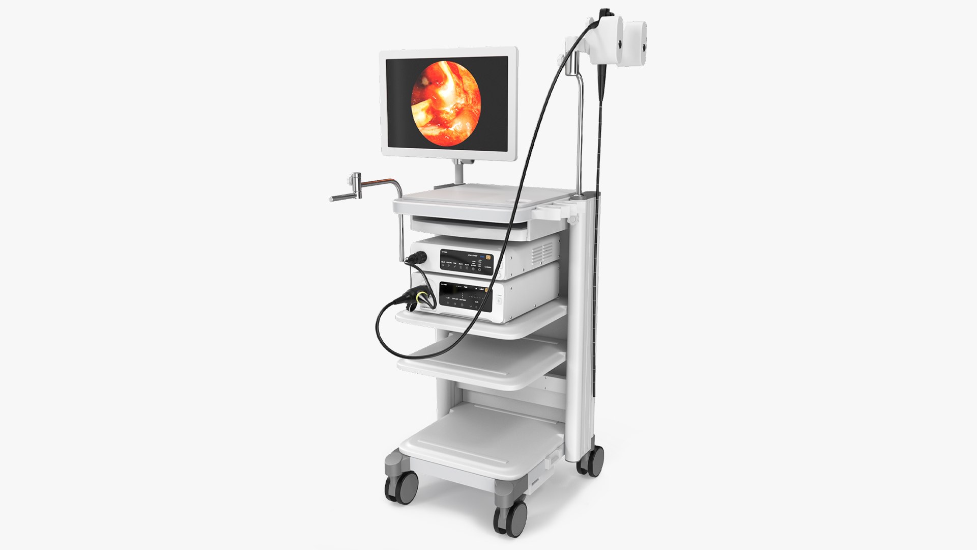 Electronic Video Endoscope Medical Equipment Screen On 3D model preview