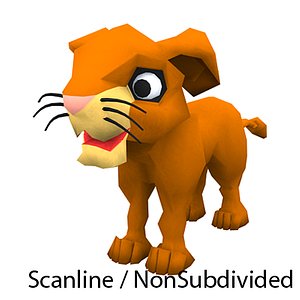 lion king young character games 3d model