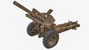 122-Mm Howitzer Anti-Tank Gun 3D model