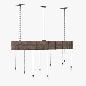 3D wooden beam light