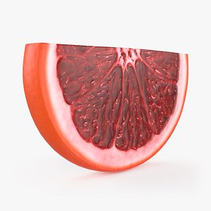 Blood Orange Slice Half 3D