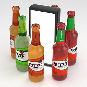 3D bottles breezer lime model