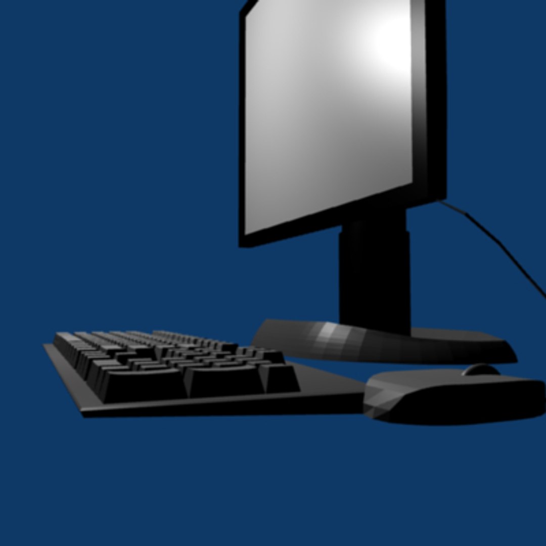 Monitor Keyboard Mouse 3d Blend