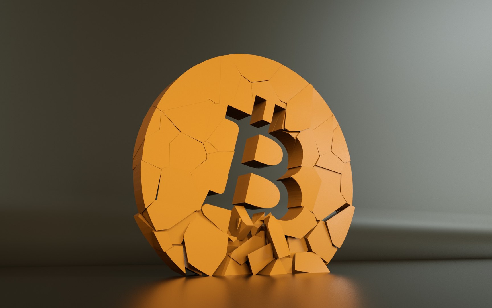 Broken bitcoin 3D TurboSquid 1652068