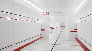 Spaceship Corridor modular building blocks 3D model