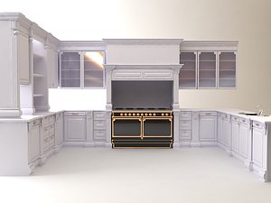 3d white kitchen