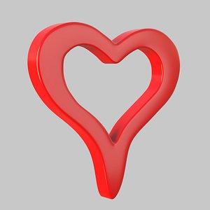 3D model Heart line icon v 02