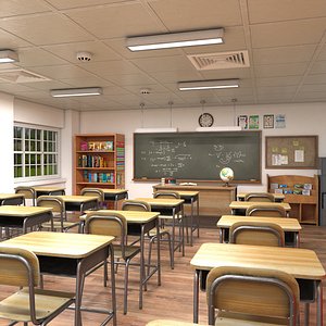 classroom school furniture 3D model