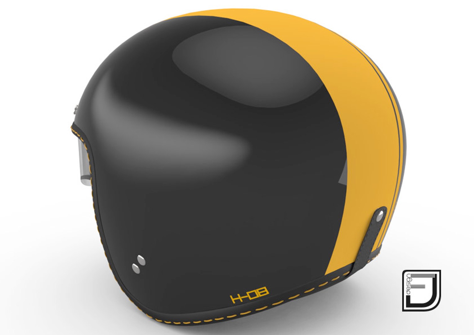 3d model black r helmet h08