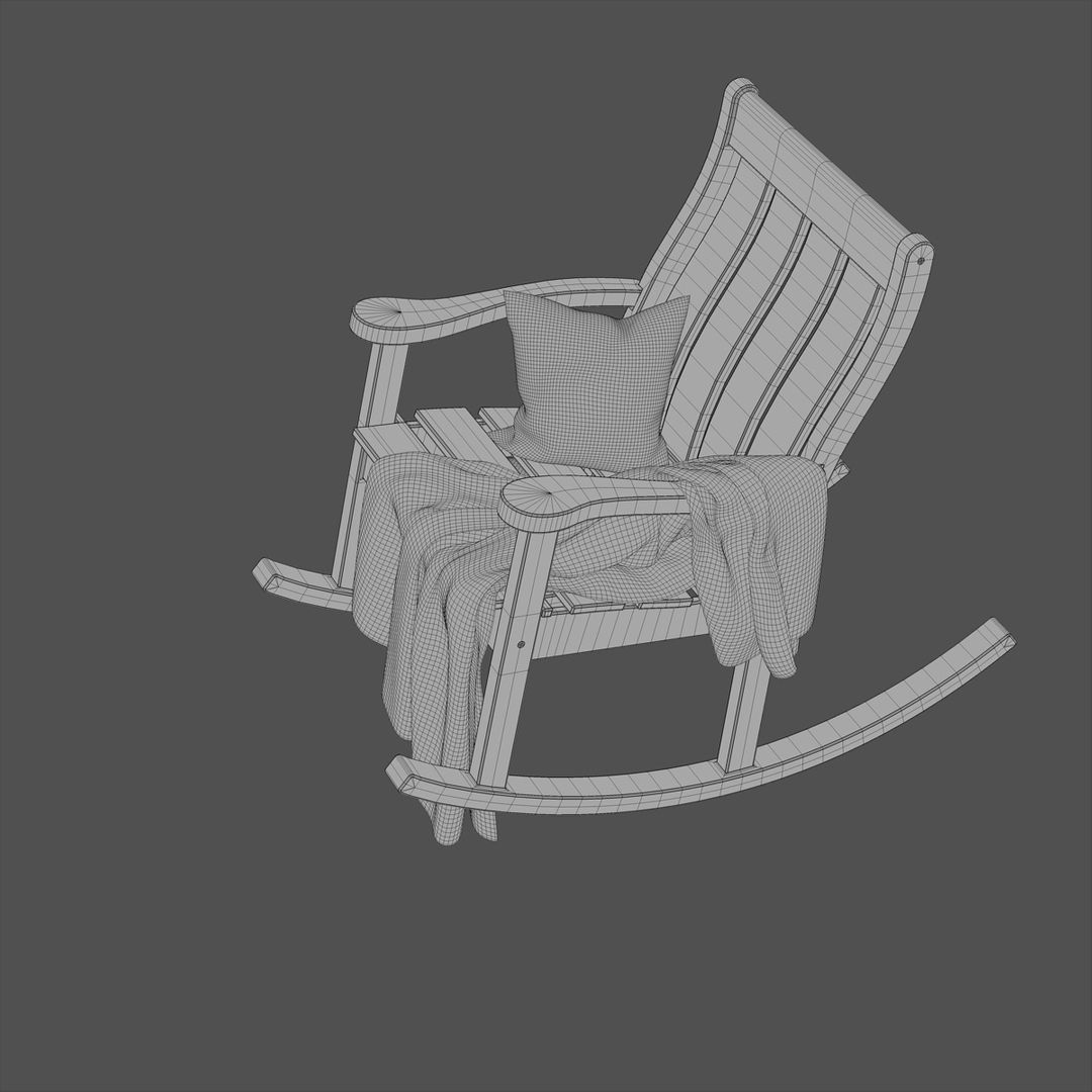 3d garden rocking chair model