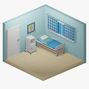 Cute Hospital room low poly collection