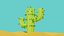 Cactus Model In Desert Scene model