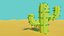 Cactus Model In Desert Scene model