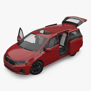 Honda Odyssey 2025 Modern Family Car Red Rigged for Maya model