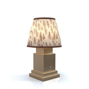 Chocolate Brown Fern Scalloped Table Lamp PBR 3D model