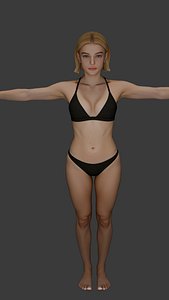 3D Blonde Woman model