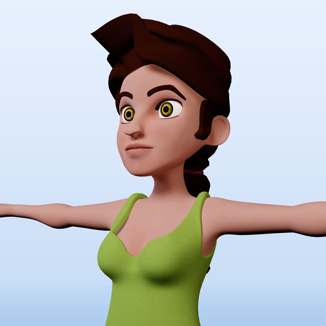 Female Cartoony Character 3D Model - TurboSquid 2175208