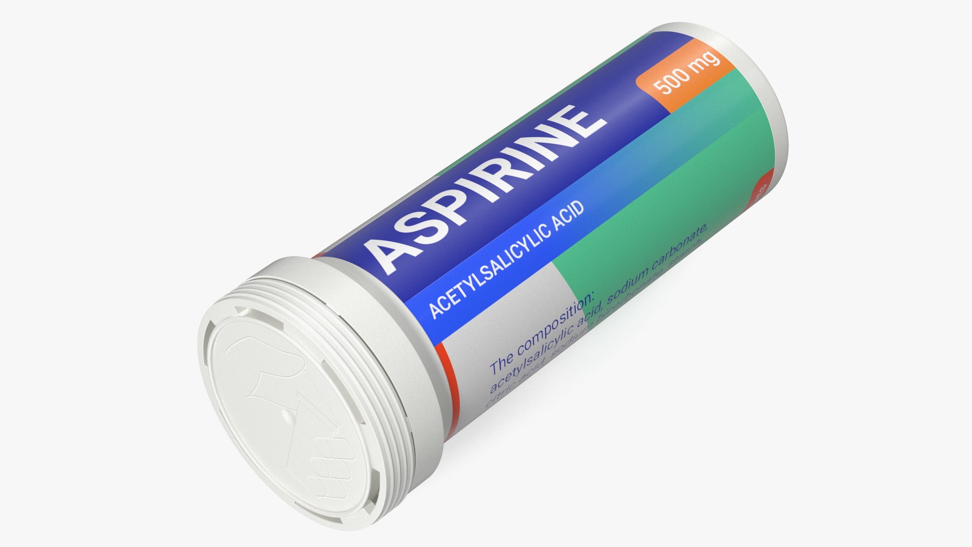 Tube Aspirine Package 10 Tabs 3D model preview