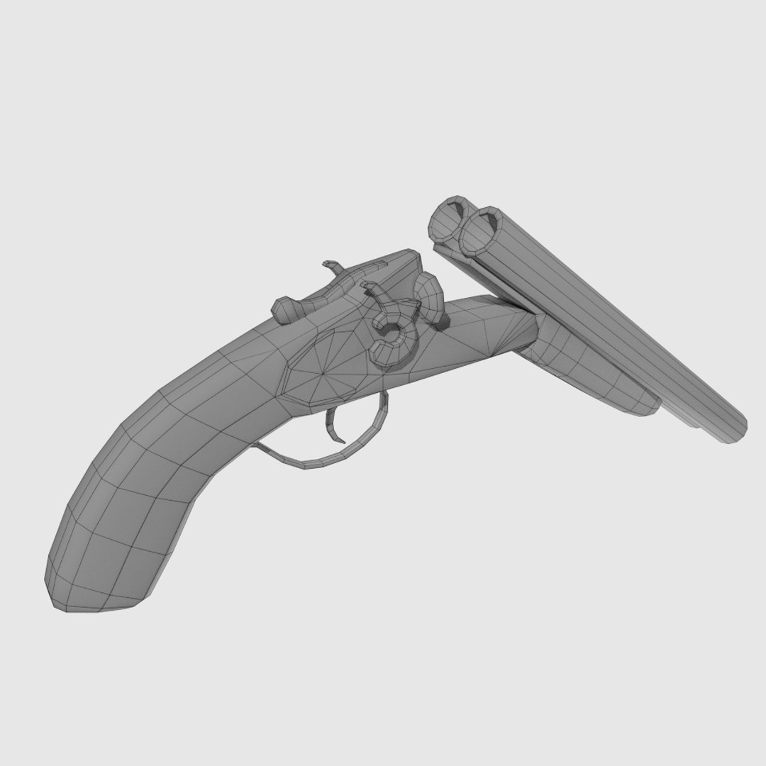 3d Model Sawed Shotgun Gun