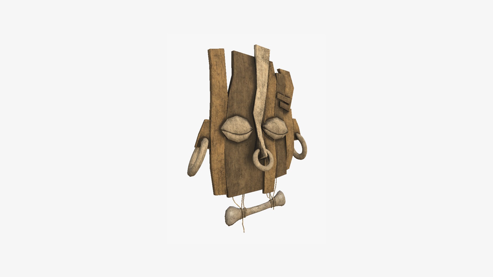 3D Tribal Mask E07 Full Wood Costume Character Design TurboSquid   R71 