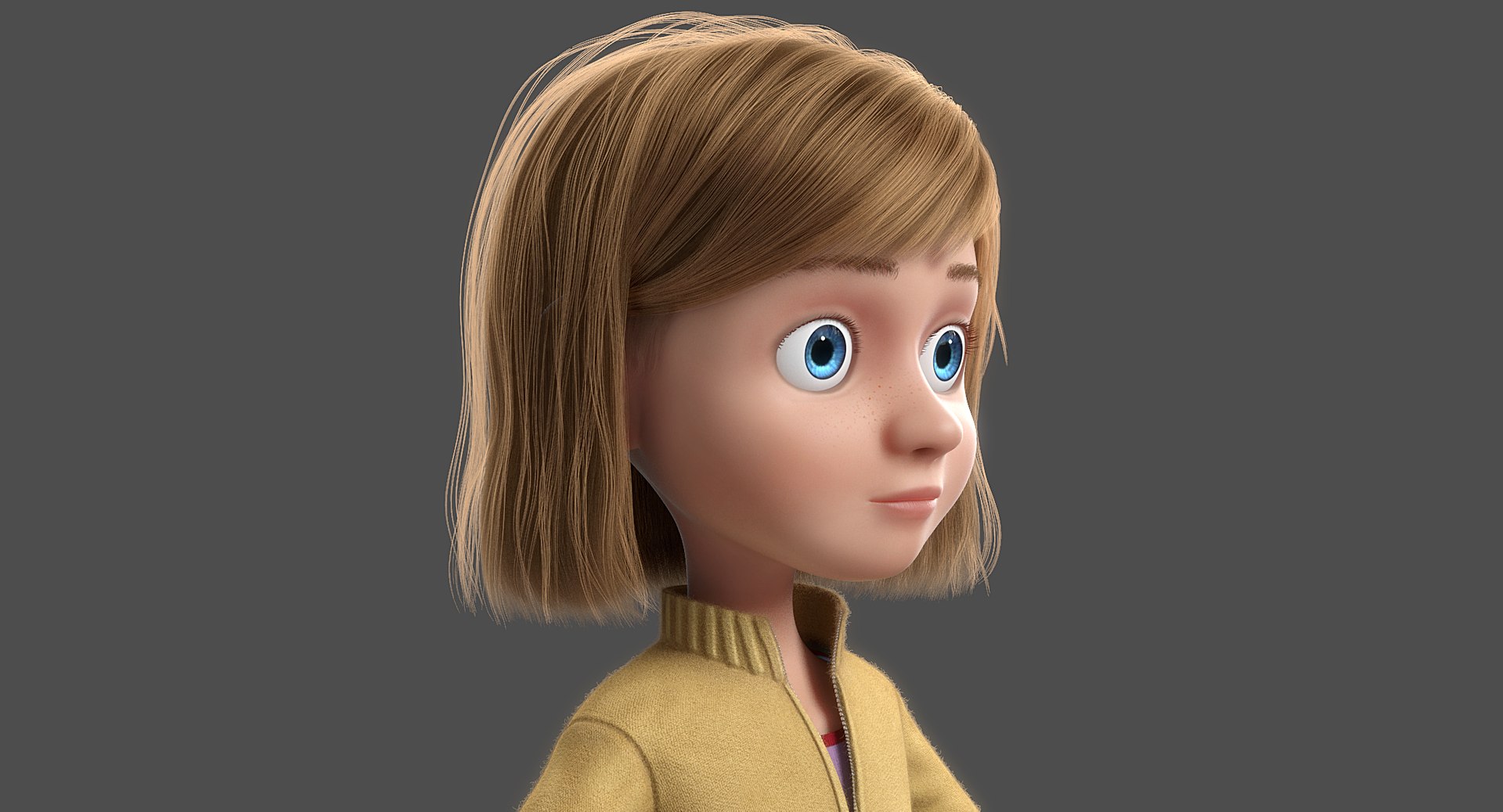 3D Cartoon Rigged Girl Model - TurboSquid 1213934