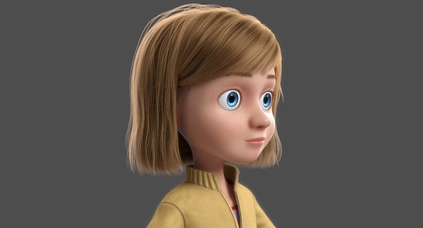 3d Cartoon Rigged Girl Model - Turbosquid 1213934