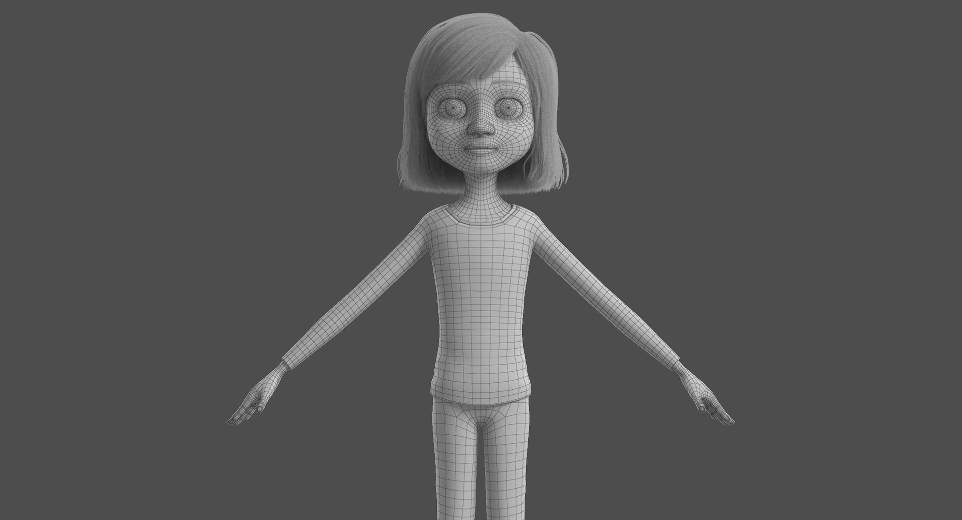 3d Cartoon Rigged Girl Model Turbosquid 1213934