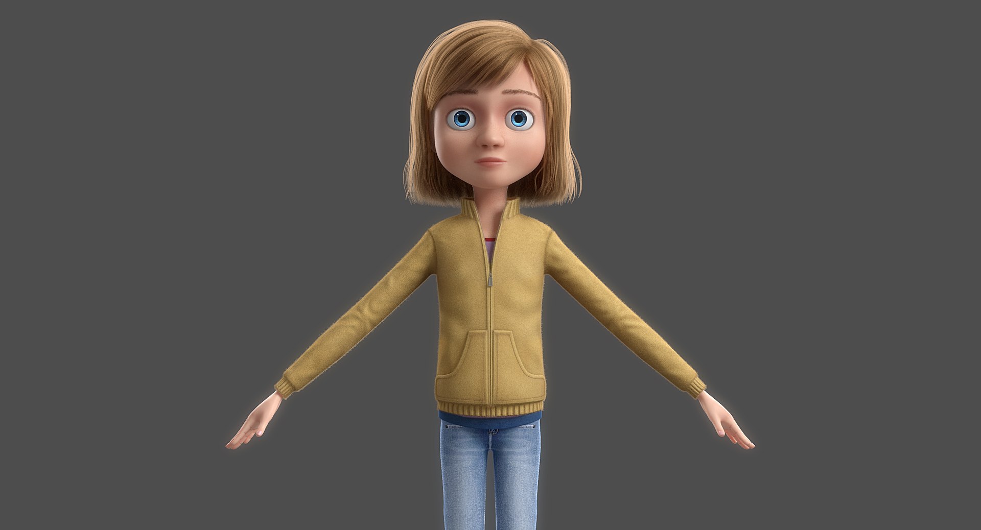 3D Cartoon Rigged Girl Model - TurboSquid 1213934