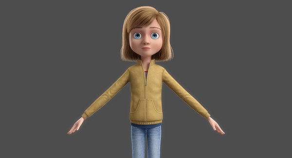 3D cartoon rigged girl model - TurboSquid 1213934