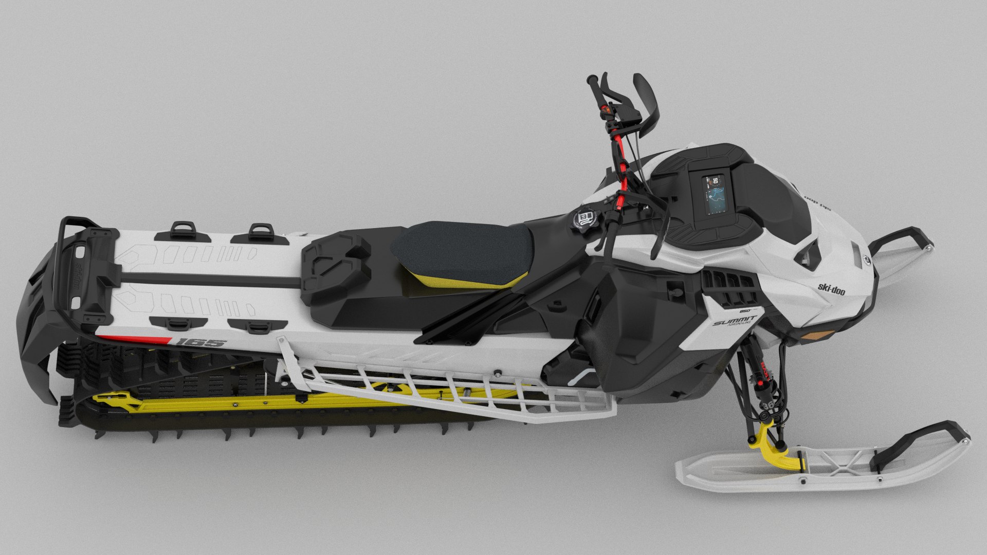 3D Model Snowmobile Ski-Doo Summit Adrenaline 850 E-TEC 165 Grey And ...