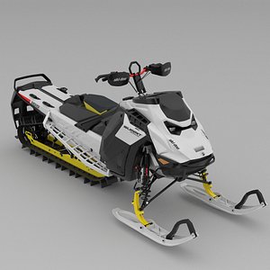 3D model Snowmobile Ski-Doo Summit Adrenaline 850 E-TEC 165  Grey and Black 2025