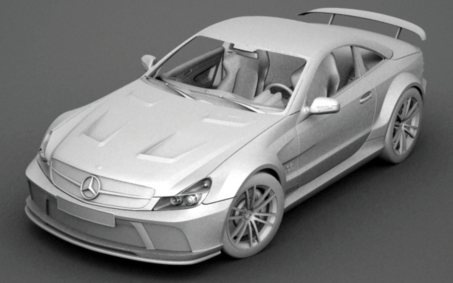 3d Mercedes Sl65 Amg Black Model