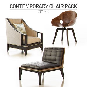 contemporary chair pack - 3d model