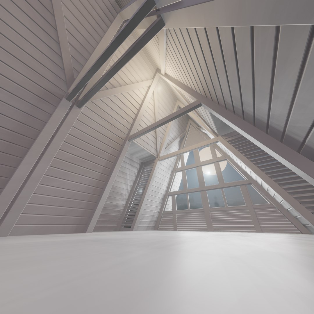 Triangular Wooden Modern House Interior Model - TurboSquid 1846725