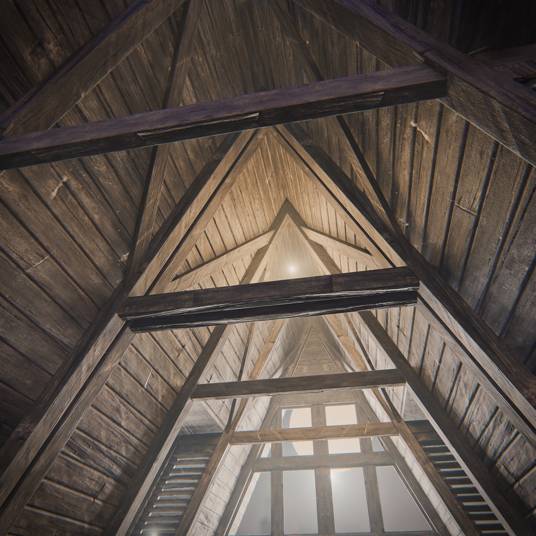 Triangular Wooden Modern House Interior Model - TurboSquid 1846725
