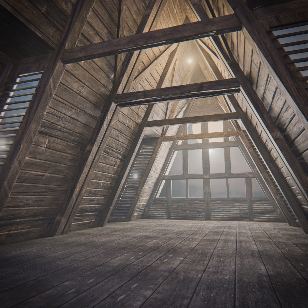 Triangular Wooden Modern House Interior Model - TurboSquid 1846725