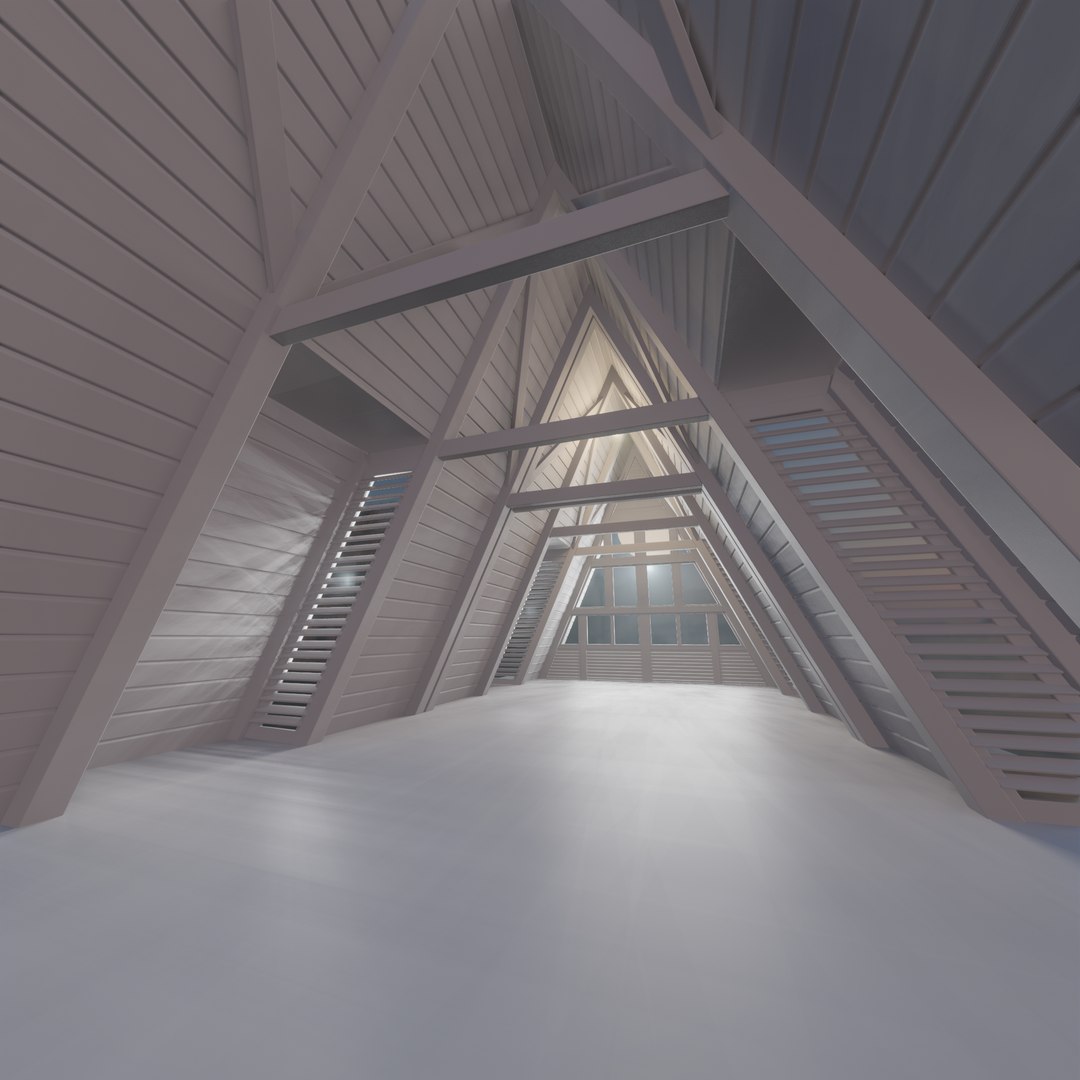 Triangular Wooden Modern House Interior Model - TurboSquid 1846725