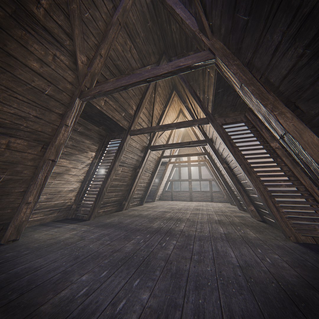 Triangular Wooden Modern House Interior Model - TurboSquid 1846725