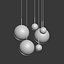Ensemble de suspension boule à facettes chrome et or