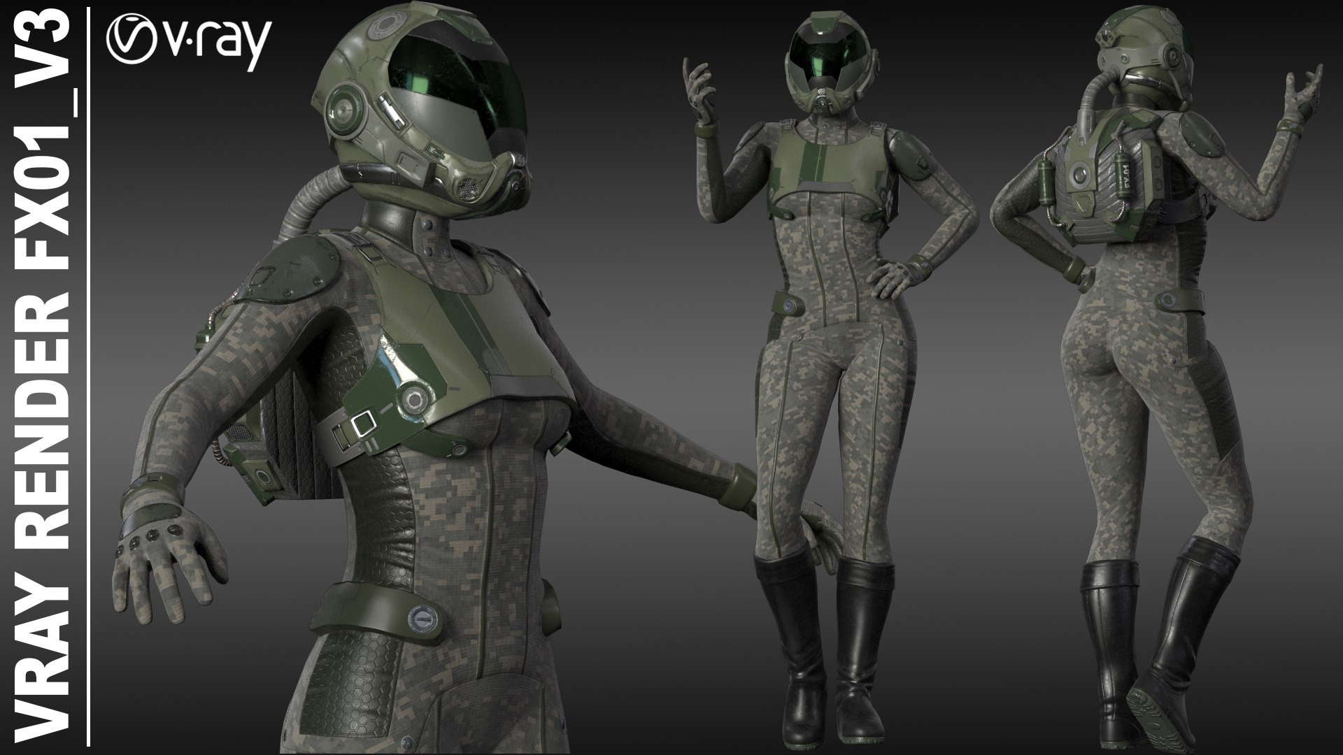 3D Female Sci-Fi suit - TurboSquid 1762048