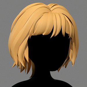 Female hair lowpoly 3 colors 3D Model $15 - .unknown .3ds .max