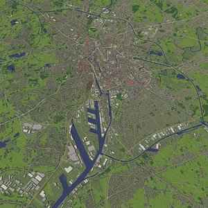 3D Ghent Belgium - city and urban