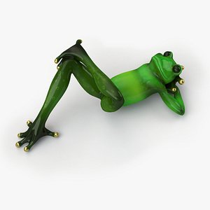 3d frog 3 statuette model